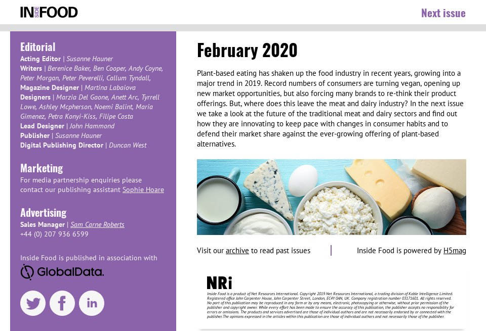 FrieslandCampina Ingredients Inside Food Issue 34 December 2019